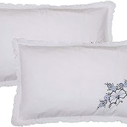 Kuber Industries Embroided Design 2 Piece Cotton Pillow Cover Set-17"x27" (White) Luxury Pillow Covers - CTKTC40269-image-9