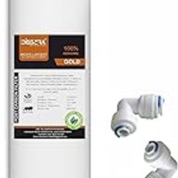 Gold 10 Inch Inline Post Carbon Filter Block Cartridge, Compatible with All Brands RO UV UF Water Purifier, Pck of 1-19