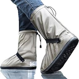 Waterproof Shoe Covers for Rain Boot Covers Reusable Overshoes for Men and Women with Rubber Sole Coffee-Brown-image-1