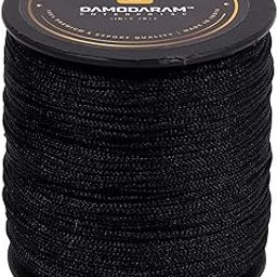 DAMODARAM 2mm Nylon Macrame Thread Cord/Dori for Art Craft & DIY Projects (100 MTR, Black)-18