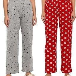 Women's Cotton Printed Pyjama/Women's Lounge Pants/Night Pants for Women Combo Pack of 2 (Multicolor)-picture-14