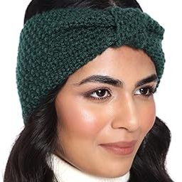 Headband Earwarmers for Women | Handmade/Crocheted with Good Woolen Earwarmer Earmuffs Earcap Earcover Soft Headwrap Warm Winter Accessories for Girls (Dark Green)-image-42