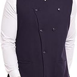 Navy Blue Cotton Waistcoat for Men-picture-56