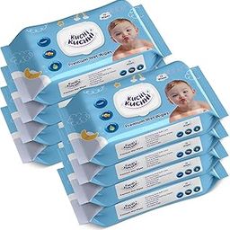 Kuchi Kuchhi UltraSoft Baby Wet Wipes With Lid | Enriched with Vitamin E & Aloe Vera | Alcohol-Free, Thick & Gentle Wipes | Safe for Newborns & Toddlers | Pack Of 8 (576 Wipes)-10