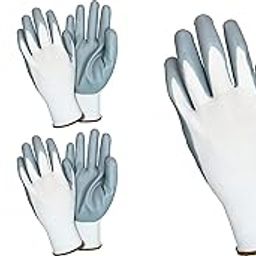 SAFEYURA Men Anti Cut Hand Gloves, Industrial heavy duty safety work Gloves for Men -5 Pairs, White Grey, Size-Large-picture-30