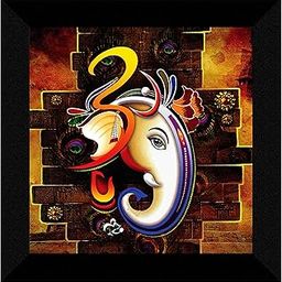 SAF Ganesha UV Coated Home Decorative Gift Item Frame Painting 12 inch X 12 inch SANFO89(Multicolor)-image-73