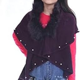 Kids Girls Solid Cape Coat (SC Kids Kashmiri Fur Shrug_Free Size)-image-45