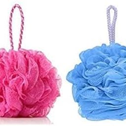 Indiginous Bath Shower Loofah Sponge Pouf Body Scrubber Exfoliator| Bathing Round Loofah for Men and Women| Ultra Soft Round Bath Sponge Loofah/Scrub (Pack of 2) (2)-54