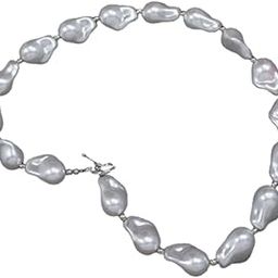 Irregular Baroque Pearl Necklace with OT Buckle For Women And Girls-image-19