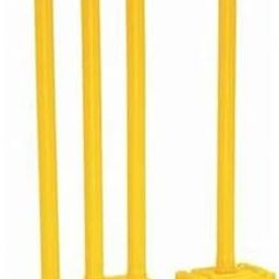 Proactive Sports Heavy Plastic Cricket Stumps Set- 4 Stumps + 2 Bails + Base (Large+Small) (Yellow)-picture-15