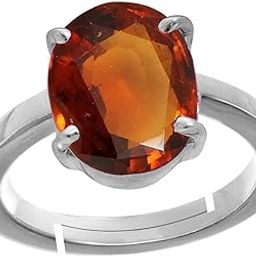 Gems 2.60 Carat Certified Unheated Untreated AA++ Quality Natural Hessonite Garnet Gomed Adjustable Silver Ring Loose Gemstone for Women's and Men's (Adjustable Silver Ring)-image-92
