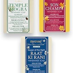 NYASSA Indian Floral collection of 3 soaps - 75grm | Buy Temple Mogra | Raat Ki Rani combo & get 1 Son Champa Soap Free | Buy 2 get 1 Free | All Available in 75 Grm-16