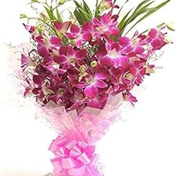 Fresh 6 Purple Orchid Rose Flowers Bouquet With Gift Wrapping| Perfect Bunch Gift for Birthday Gift| Couple Gift Wedding, Women's Day Gift, Valentine Gifts| Real Bunch Men Women|Same Day Delivery-image-6