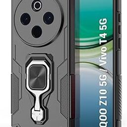 TheGiftKart Tough Armor Bumper Back Case Cover for iQOO Z10 5G / Vivo T4 5G | Ring Holder & Kickstand in-Built | 360 Degree Protection Back Case Cover for iQOO Z10 5G / Vivo T4 5G (PC & TPU, Black)-15