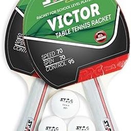 Stag Iconic Victor Series Professional Table Tennis (T.T) Set - Table Tennis Rackets and T.T Balls Included| All-in-One Ping Pong Paddle Playset - Table Game Accessories-11