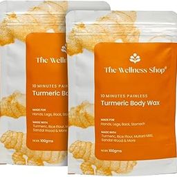 The Wellness Shop -Women Turmeric Full Body Wax Powder, 10 Min Painless Herbal Hair Removal Waxing Powder, Easy To Use At Home, No Chemicals - No Irritation, No Skin Rashes (Pack Of 2)-49