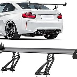 Upgrades GT Wing Spoiler 43.3" Aluminum Wing Adjustable Universal Lightweight Car Rear Wing GT Spoiler Black Hatch Aluminum Single Deck fit Racing Spoiler JDM Drift-image-25