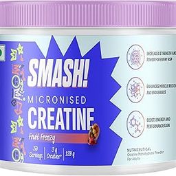 SMASH Micronised Creatine Monohydrate Powder, Fruit Frenzy (30 Servings, 120g)-image-44