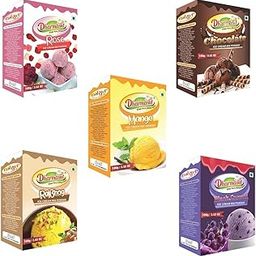 Rose + Chocolate + Mango + Rajbhog + Black Currant Ice Cream Powder (100g*5) | 500gm-image-17