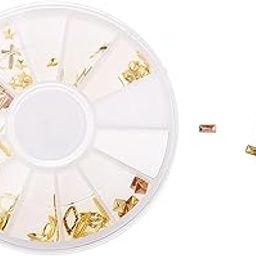 HEAVENGLOW 3D Nail Art Rhinestone Gold Charms Tip DIY Decoration Manicure Wheel-image-9