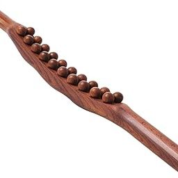 GBEX GuaSha Wood Stick Therapy Back Massager | Scraping Lymphatic Drainage Massager | Double Row 20 Beads Point Treatment Tools For Back Leg Whole Body-image-42