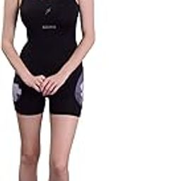 Women's one pc Sleeveless Black & Grey Colourblocked Swimming Legsuit |Swimming Suit for Women-image-73