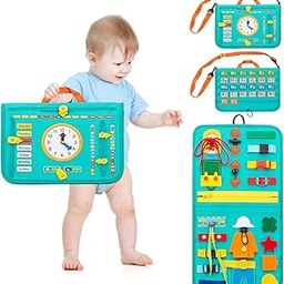 SNOWIE SOFT® Busy Board for Toddlers 1-3, Montessori Toys Toddler Busy Binder with Educational Activity Developing Sensory and Fine Basic Dress Motor Skills, Travel Toys for Road Trip Plane Car-18