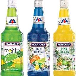 Manama Lime and Mint Mojito, Blue Curacao and Pinacolada Flavoured Syrup (750ML Each) Pack of 3-image-97
