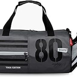 Gym Bags for Men with Separate Shoe Compartment Sports Gym Bag for Women Duffle Bags for Gym, Duffel Bags Sports Bag - Grey & Black-image-10