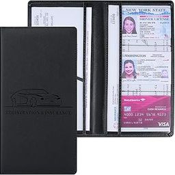 Shering Bling Car Registration and Insurance Holder,Sparkling Leather Vehicle Card Document Magnetic Closure Glove Box Organizer, Bling Car Accessories for Essential Information, Driver License Cards,-image-78