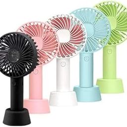 Mini Handheld Portable Fan USB Rechargeable Built-in Battery Operated Summer Cooling Desktop Fan with Standing Holder Handy Base Home Office Outdoor Travel, Multicolor (USB Handy Fan)-image-30