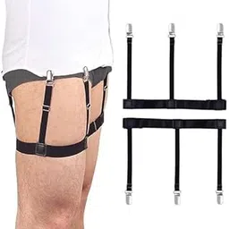 aenon fashion is my passion Men Shirt Suspender Stays Adjustable Casual Style Elastic Shirt Garter Shirts Holder with Non-Slip Locking Clamps for Men (Black)-picture-15