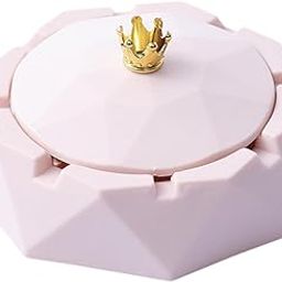 Bnf® Desktop Ashtray Large Capacity Practical with Lid for Outdoor Tabletop Patio Pink|Home & Garden-image-10