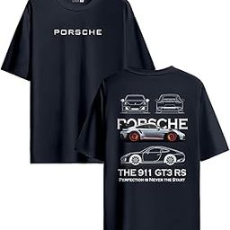 Oversized 911 GT3 RS Supercar Front Back Printed T-Shirt | 911 GT3 RS Oversized Cotton Tshirt for Regular and Casual wear Unisex Fit XS to 2XL Tshirt - PORSC-image-17