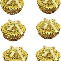 SATYAM KRAFT 6 Pcs Acrylic Golden Decorative Box for Mini Storage & Ring Jewelry,Candy Storage Container Case Diy,wedding,Christmas,New Year Decoration Items (6 Pcs Round)-6