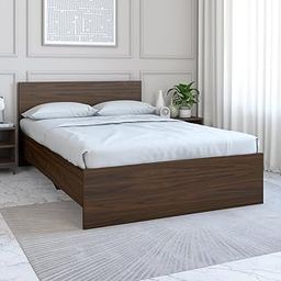 Nilkamal Arthur Double Bed Without Storage | Engineered Wood | Knock Down | 1 Year Warranty | Contemporary Design | Walnut-image-98