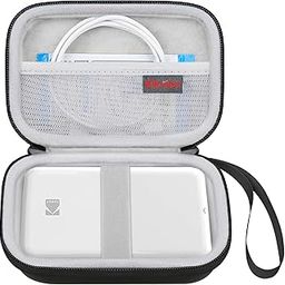 Elonbo Carrying Case for KODAK Step Instant Smartphone Photo Printer, Portable Mini Color Wireless Mobile Printer Travel Storage Protective Case, Mesh Pocket Fits KODAK Step Photo Paper, Black-0