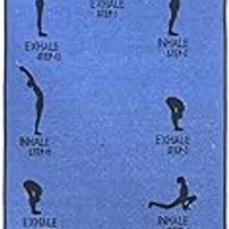 ELITE-INN Handmade Yoga Mat | Thick Exercise Workout Mats | 71x24 inches (Blue Poses Pattern)-image-0