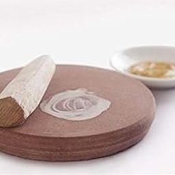 JAIPUR ACE 1 Pieces Stone Chandan Pata/Sandalwood Rubbing Stone with Original 1 Chandan Stick grinding stone for Pooja patha, Tilak Havan (6 Inch) (Brown,Small).-31