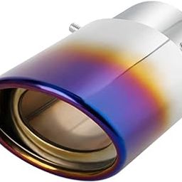 Sorax Car Exhaust Tube in Tube-Silencer Muffler Tip for All Cars Decoration Chrome-Plated Finish Exhaust Tailpipe (1.Pcs SRX-2990 Muffler)-10