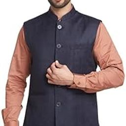 Men's Contemporary Fit Terry Rayon Blend Checks Pattern Sleeveless Formal Waist Coat-picture-49