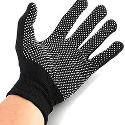 Anti-Slip Grip Batting Gloves with Dotted Pattern, Black and White, Elastic Wrist Cricket, Biking Perfect for Various tasks.-0