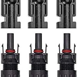 Solar MC4 Connectors for Solar Panel Cable, 3 Male/Female Pairs – Reliable, Waterproof & Easy-Install Connector Kit for Secure PV System Wiring-0
