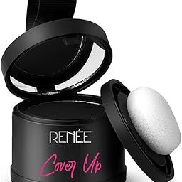 RENEE Cover-Up Hair Powder - Black | Covers Grey Roots & Bald Spots Instantly | Highly Pigmented, Fuller & Denser Look | Long-Lasting | Matte Finish | Fine Powder | Flawless Application | 4gm-55