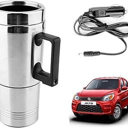 Oshotto 12V Electric Car Kettle Stainless Steel For Hot Water Tea Coffee Milk Heating Cup/Mug for Travelling Trip Maruti Suzuki Alto (300ml) - Silver-picture-26