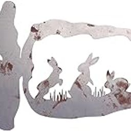 ACRA Easter Carrot with Rabbits Yard Stake Outdoor Metal Garden Sign Decor-image-36