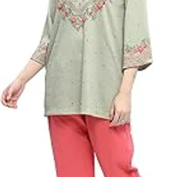 biba Women Knitted Straight Printed Kurti-picture-37