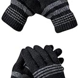 Men's Winter Woollen Pack of 2 Pairs Gloves For Cold Weather(SGD-399399)(Black, Free Size)-image-67