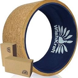 WishKraft Wide CORK Yoga Wheel Roller for Men & Women [13 x 6.25 inch] with Cork Blocks [2 Bricks] for Back Bends, Stretching & Flexibility | Eco-Friendly, Non-Slip & Sweat Resistant-image-41