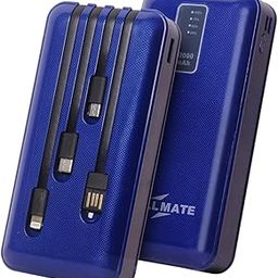CALLMATE 20000Mah Power Bank, 15W Fast Charging| Buit-in Cables | 4 Output Ports and 3 Input | for iPhone, Smartphones & Other Devices (15 W, Fast Charging) (Blue, Lithium Polymer)-picture-16